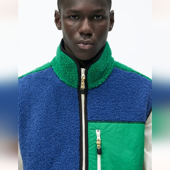 COLOR BLOCK FAUX SHEEPSKIN VEST SIZE L-XL - Picture 5 of 10